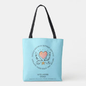 Doula vroedvrouw geboorte diensten turquoise hart  tote bag (Achterkant)