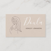 Doula vroedvrouw Geboortecoach Boho Neutral Pastel Visitekaartje (Voorkant)