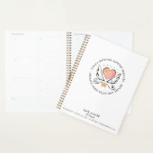 Doula vroedvrouw grillig roze hart en vleugels wit planner (Display)