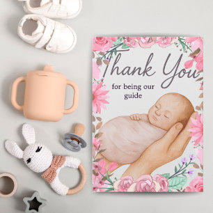 Doula-waarderingskaart Roze cadeau voor onderste Bedankkaart