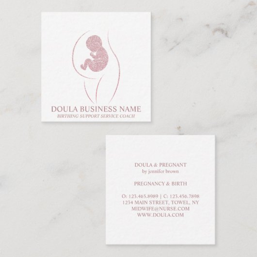 Doula Zwangerschap Nurse Newly Mam Birth Coach Bab Vierkante Visitekaartje (Voorkant / Achterkant)