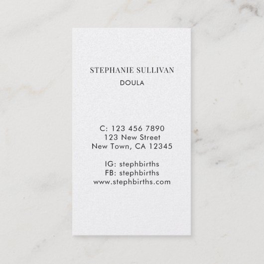 Doula Zwangerschap Visitekaartje (Achterkant)