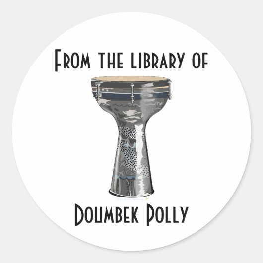 Doumbek Darbuka Drum Custom Bookplate-stickers Ronde Sticker (Voorkant)