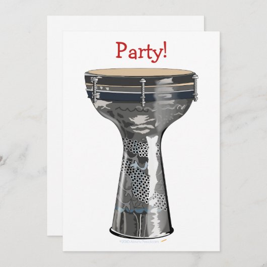 Doumbek Drum Party nodigt Darbuka Tombak uit Kaart (Voorkant / Achterkant)