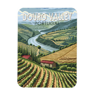 Douro Valley Portugal Reizen Kunst Vintage Magneet