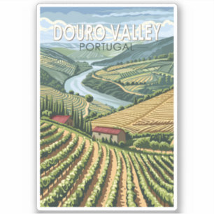 Douro Valley Portugal Reizen Kunst Vintage Sticker