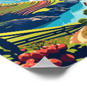 Douro Valley Portugal vintage reisillustratie Poster (Hoek)