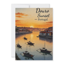 Douro Zonsondergang Portugal Reis Kunst Uitnodigin