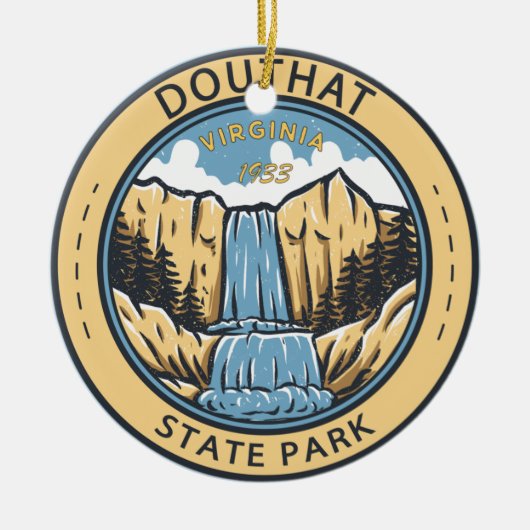 Douthat State Park Virginia Badge Keramisch Ornament (Voorkant)