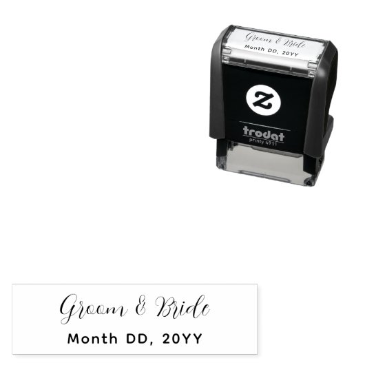 Douwnmaatstempel met namen en datum zelfinktende stempel (In situ)