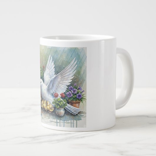 Dove and Chicks in the Garden Grote Koffiekop (Voorkant rechts)