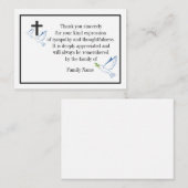 Dove and Cross After Funeral Dank je kaarten Notitiekaartje (Voorkant / Achterkant)