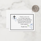 Dove and Cross After Funeral Dank je kaarten Notitiekaartje (Voorkant / Achterkant in situ)