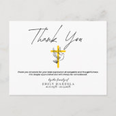 Dove and Cross Funeral Simple Script Bedankt Kaart (Achterkant)