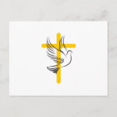 Dove and Cross Funeral Simple Script Bedankt Kaart (Voorkant)