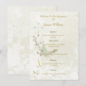 Dove and golden leaves menu card (Voorkant / Achterkant)