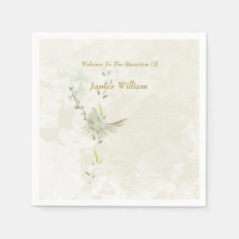 Dove and golden leaves paper napkins  servet