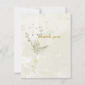Dove and golden leaves  RSVP card  (Voorkant)