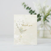 Dove and golden leaves  RSVP card  (Staand voorkant)