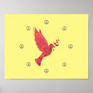 Dove and Peace Signs Poster