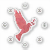 Dove and Peace Signs Sticker (Voorkant)