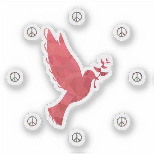 Dove and Peace Signs Sticker (Voorkant)