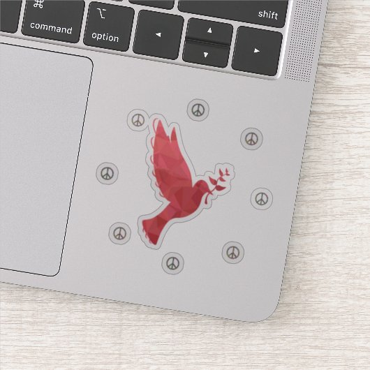Dove and Peace Signs Sticker (Detail)