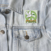 Dove and Peace Symbol Vierkante Button 5,1 Cm (In situ)