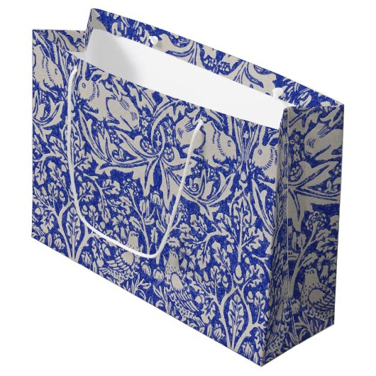 Dove and Rabbit, William Morris Large Gift Bag Groot Cadeauzakje (Voorkant Gekanteld)