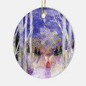 Dove Angel Birch Forest Keramisch Ornament (Links)