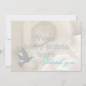 Dove aqua blue boys baptisme foto bedankt (Voorkant)