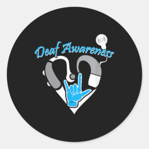 Dove Awareness Gehoorapparaat ASL Cochleair Implan Ronde Sticker