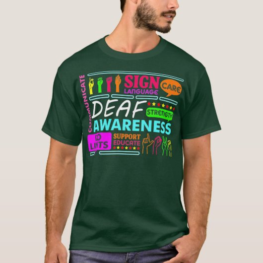 Dove Awareness Sign Deafness Hearing Loss T-shirt (Voorkant)