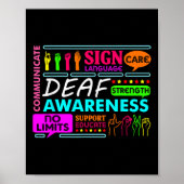 Dove Awareness Sign Deafness Hearing Loving Warrio Poster (Voorkant)
