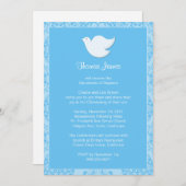 Dove Baptism Invitation for Boy Kaart (Voorkant / Achterkant)