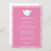Dove Baptism Invitation for Girl Kaart (Voorkant / Achterkant)