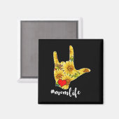 Dove Bewustzijn ASL Gebarentaal Zonnebloem Ik Lief Magneet (Voorkant / Achterkant)