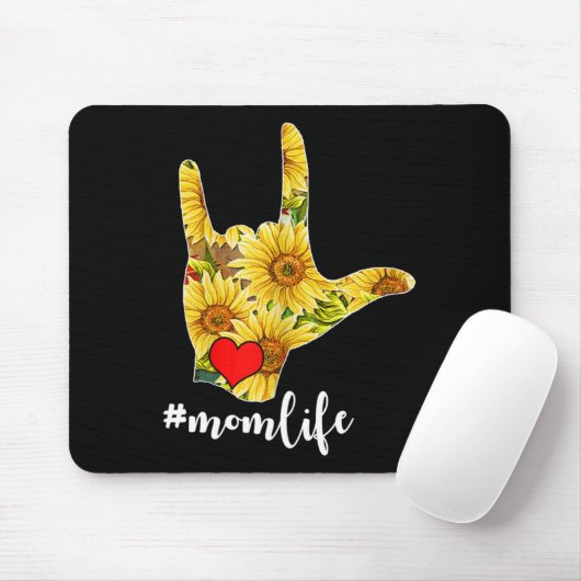 Dove Bewustzijn ASL Gebarentaal Zonnebloem Ik Lief Muismat (Met muis)