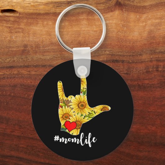 Dove Bewustzijn ASL Gebarentaal Zonnebloem Ik Lief Sleutelhanger (Achterkant)