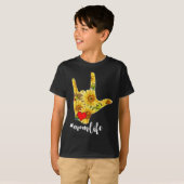 Dove Bewustzijn ASL Gebarentaal Zonnebloem Ik Lief T-shirt (Voorkant volledig)