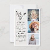 Dove Bird 3 foto sympathie begrafenis Bedankkaart (Voorkant)