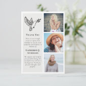 Dove Bird 3 foto sympathie begrafenis Bedankkaart (Staand voorkant)