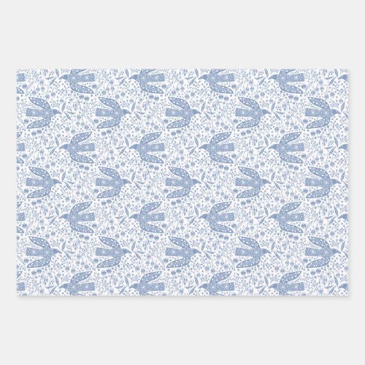 Dove Bird Blue Inpakpapier Vel (Voorkant 2)
