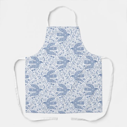 Dove Bird Blue Pattern Schort (Voorkant)
