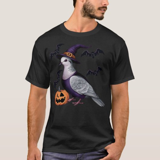 Dove Bird Halloween Costume Scary Pumpkin Bat Witc T-shirt (Voorkant)