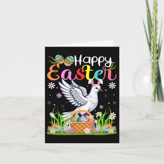 Dove Bird Happy Easter Egg Hunt Bunny Ear Dove Eas Kaart (Voorkant)