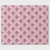 Dove Bird Rood en Wit Festief Cadeaupapier (Vlak)