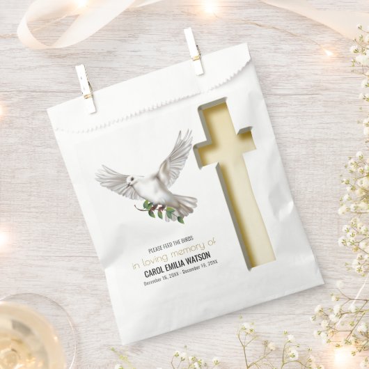 Dove Bird Seed Packet Funeral Memorial Bedankzakje (Geknipt)