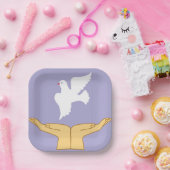 Dove Bird World Peace White Papieren Bordje (Feest)