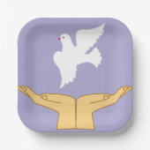 Dove Bird World Peace White Papieren Bordje (Voorkant)